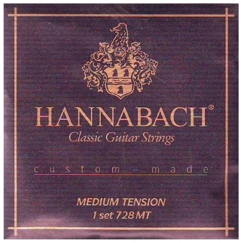 Hannabach Custom Made 728 MT Classical Guitar Strings, Full Set Medium Tension