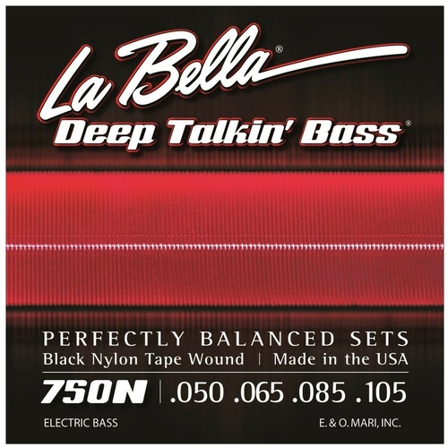 La Bella 750N Deep Talkin' Bass Black Nylon Tape Wound Bass Guitar Strings