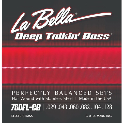 La Bella 760FL-CB Deep Talkin' Flatwound 6-String Bass Guitar Strings 29 - 128T
