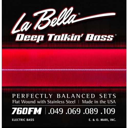 La Bella 760FM Deep Talkin' Bass Flatwound Medium Bass Strings 49 - 109