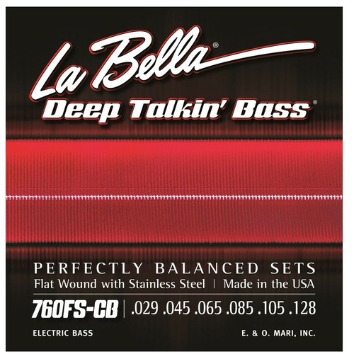 La Bella 760FS- CB Deep Talkin' Flatwound 6-String Bass Guitar Strings 29 - 128T
