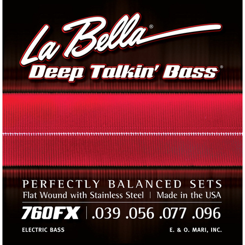 La Bella 760FX Deep Talkin' Bass Stainless Steel Flatwound Bass Guitar Strings 