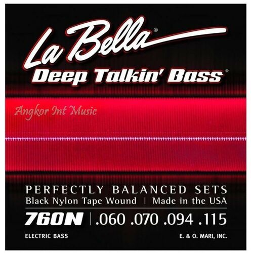 La Bella 760N Deep Talkin' Bass Black Nylon Tape Wound Bass Guitar Strings