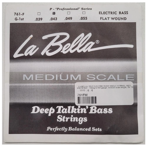 La Bella Deep Talking761FM Flatwound Bass Single string Gauge .043 *ONE STRING*