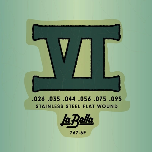 La Bella 767-6F Bass VI Strings 6-String Stainless Steel Flat Wound 26 - 95 