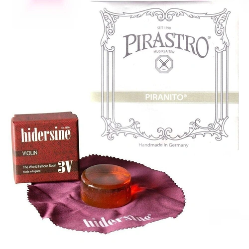 Pirastro Violin Piranito strings 4/4 size Set with Hidersine Rosin