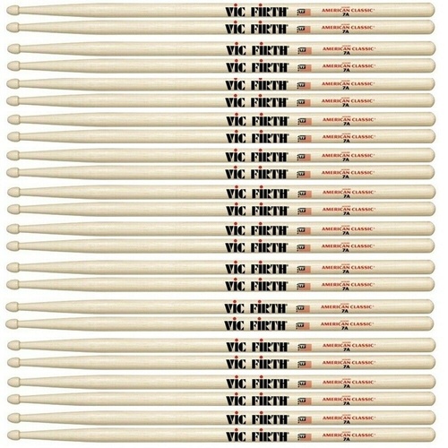 Vic Firth 7AW Classic Hickory 7A Wood Tip Drum Sticks x 12 Pairs