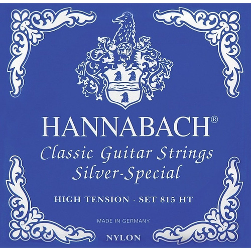 Hannabach Classical Guitar String Set "Silver Special" Blue High Tension 815HT