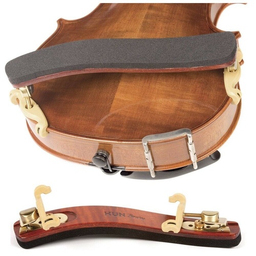 Kun Bravo Viola Collapsible Shoulder Rest - Maple with Brass Fittings with Bag