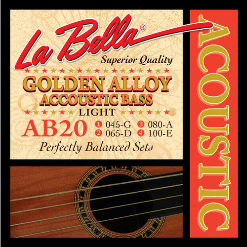 LaBella AB20 Acoustic Bass Guitar Strings Golden Alloy - Light 45 - 100