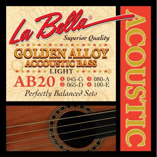 LaBella AB20 Acoustic Bass Guitar Strings Golden Alloy - Light 45 - 100