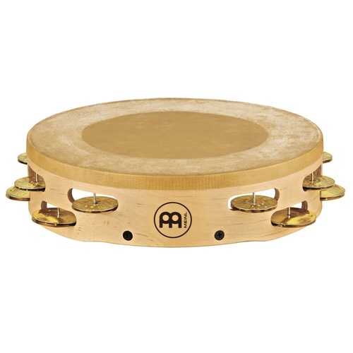 Meinl Percussion Artisan Edition Double Row Brass Tambourine Natural Calf Head