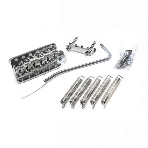 Gotoh GE101T Chrome Vintage 6-point Tremolo Bridge with Bent Steel Saddles and Zinc Block.