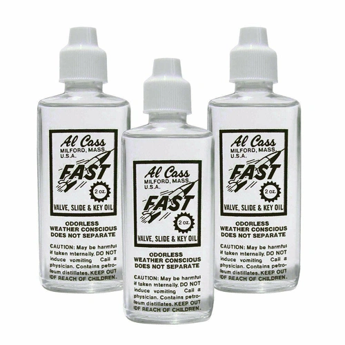 Al Cass Fast Valve, Slide and Key Oil -  3 Bottles  Trumpet Trombone Valve oil