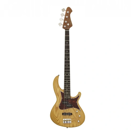 Aria 313MK2 Detroit Series 4-String Electric Bass Guitar in Open-Pore Natural Finish