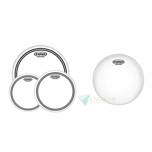 Evans EC2S Clear Tom Head Fusion Pack 10, 12, 14 with 14 in. HD Dry Snare Head