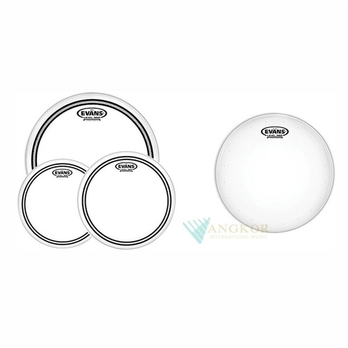 Evans EC2S Clear Tom Head Standard Pack 12, 13, 16 with 14 in. HD Dry Snare Head