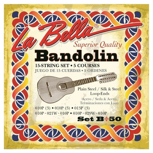 La Bella Bandola B50  BANDOLIN  - 15-STRING Set - 5 courses