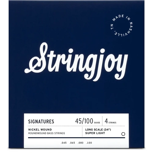 Stringjoy Super Light Gauge 45-100 4 String Long Scale Bass Guitar Strings