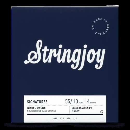 Stringjoy Heavy Gauge ( 55-110 ) 4 String Long Scale Nickel Wound Bass Guitar Strings
