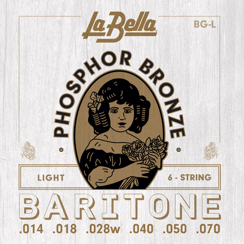 La Bella Acoustic Baritone Guitar BG-L Light P/Bronze Strings 14 - 70