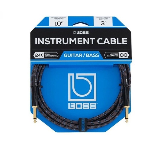 Boss BIC10 Straight 1/4" to Same Instrument Cable 10ft  - 3M