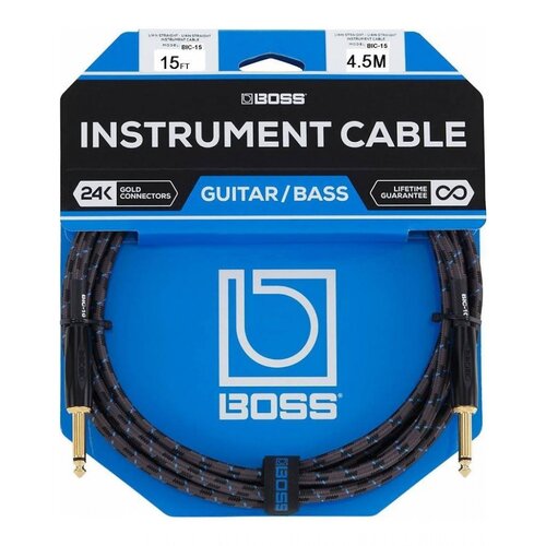 Boss BIC15 Straight 1/4" to Same Instrument Cable 15ft  - 4.5M