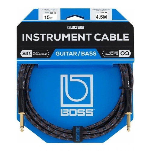 Boss BIC15 Straight 1/4" to Same Instrument Cable 15ft  - 4.5M