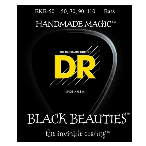 DR Strings BLACK BEAUTIES BKB-50 Coated 4-String Bass Strings Heavy (50-110)  