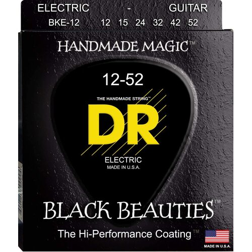 DR Strings Black Beauties Extra Heavy Long Life Electric Guitar Strings 12 - 52