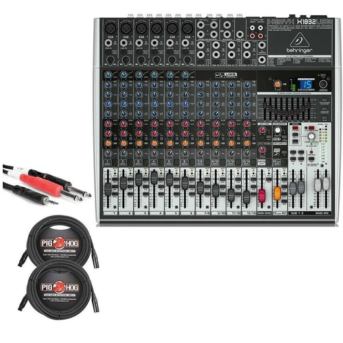 Behringer Xenyx X1832USB 18-Input USB Mixer with XLR and Stereo Breakout Cables