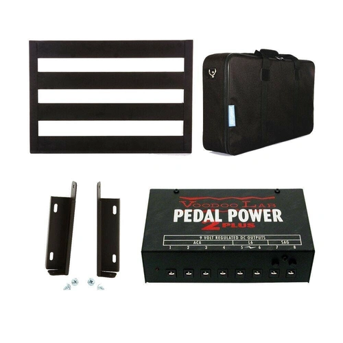 Pedaltrain Classic Junior Pedalboard + Voodoo Lab Mount Kit, Pedal Power 2 Plus