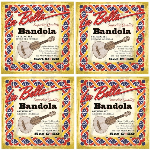 La Bella Bandola Strings Nylon 4 String Set C50 Nylon / Golden alloy Wound 4 SETS