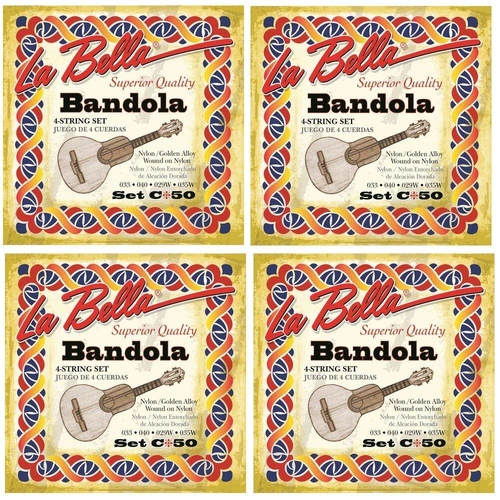 La Bella Bandola Strings Nylon 4 String Set C50 Nylon / Golden alloy Wound 4 SETS