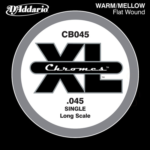 D'Addario CB045 Chromes Bass Guitar Single String, Long Scale .045