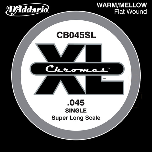 D'Addario CB045SL Chromes Bass Guitar Single String, Super Long Scale .045
