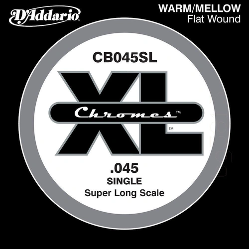 D'Addario CB045SL Chromes Bass Guitar Single String, Super Long Scale .045