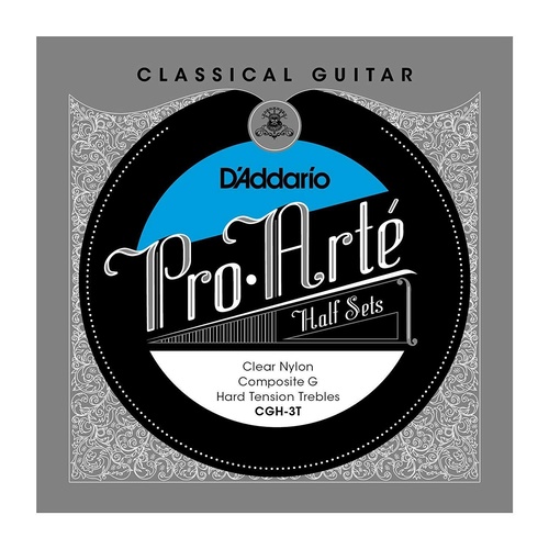 D'Addario CGH-3T Pro-Arte Clear Nylon w/Composite G Classical Guitar Half Set, H