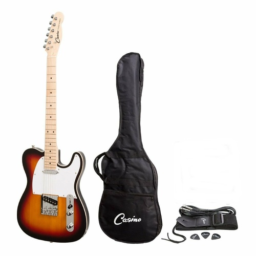Casino TE-Style Electric Guitar Set (Sunburst) W/ Bag and Strap