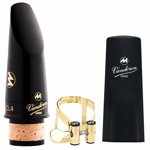Vandoren  Masters CL4 Bb Clarinet Mouthpiece with Gold M/O Ligature and Cap