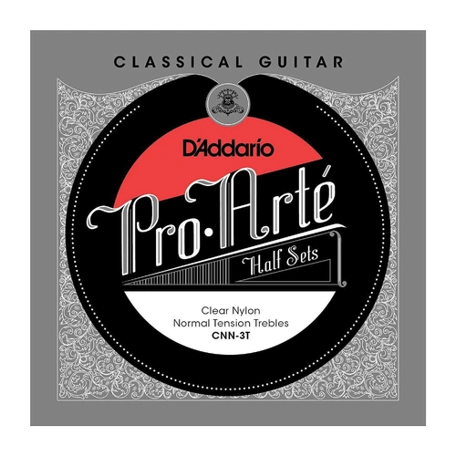 D'Addario CNN-3T Pro-Arte Clear Nylon Classical Guitar Half Set, Normal Tension