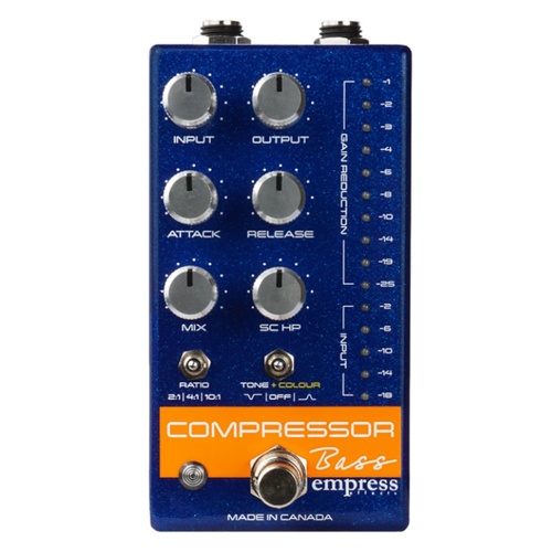 Empress Effects Bass Compressor  Blue Sparkle Guitar Effects Pedal