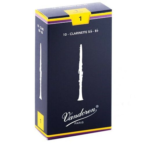 Vandoren CR101 Bb Clarinet Traditional Reeds Strength 1 ,  10 Reeds