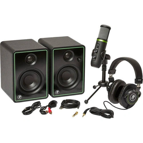 Mackie Creator Bundle EM-USB Microphone, MC-100 Headphones, CR3-X Studio Monitors