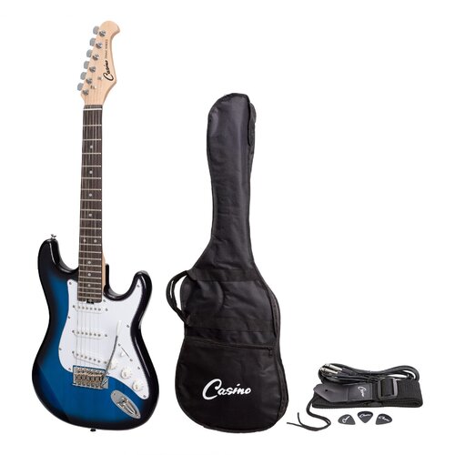 Casino ST-Style Short Scale 3/4 Size Electric Guitar Set Blueburst