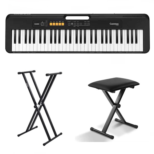 Casio CT-S100BK Casiotone Keyboard - Black + Keyboard Stand + keyboard Stool