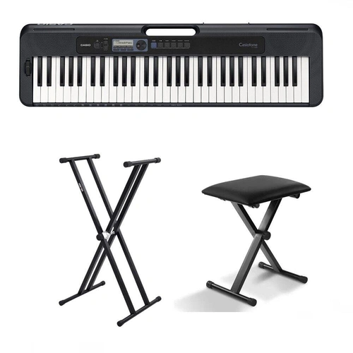 Casio Casiotone CTS300 61-Key Keyboard + Double Braced Stand + Stool