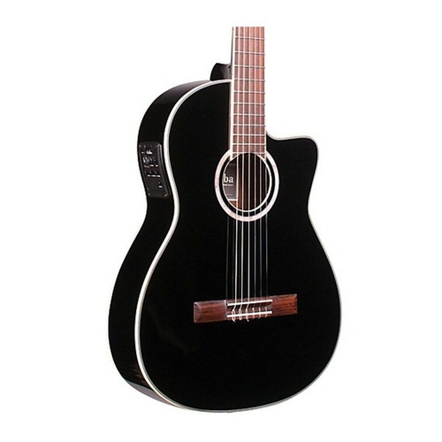 Cordoba Fusion 12 Jet Black Acoustic/Electric Nylon String Guitar w/ Gigbag