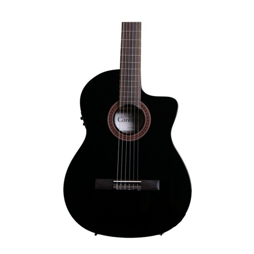 Cordoba C5-CETBK  Black Acoustic/Electric Classical Guitar Fishman p/up Thinline