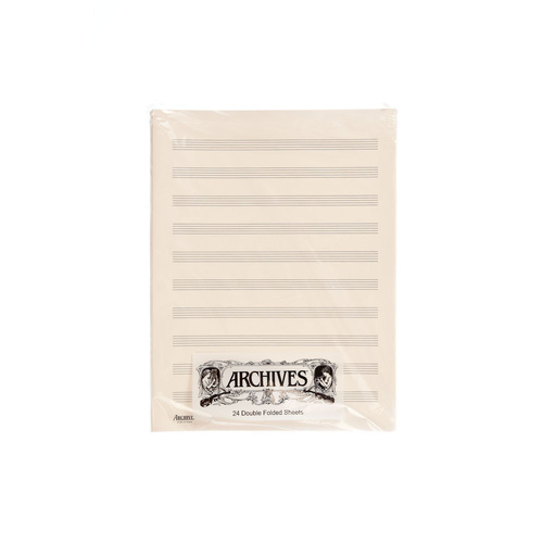 Archives Double-Folded Manuscript Paper Sheets, 10 stave, 24 Sheets